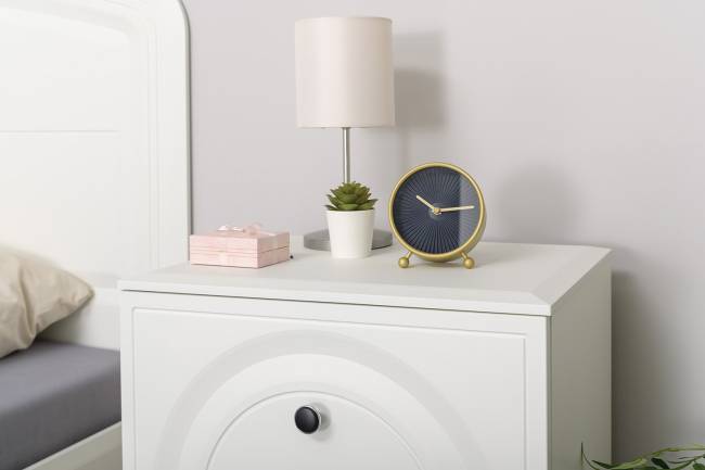 Комод Валенсия 13.309 с тумбой прикроватной цвет белый шагрень