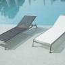 Шезлонг-лежак металлический Zen белый 2030х650х290 мм