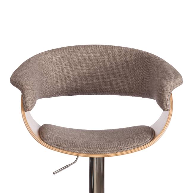 Стул барный Вимта/Vimta (мод.4021S) металл/дерево/ткань, 60х51х91,5-112,5см, выс. сид. 61,5-82,5см, бежевый/натур./хром береза, серый металл/дерево/ткань