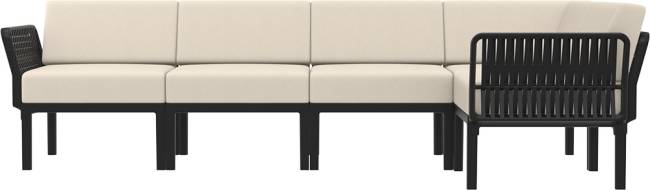 Комплект пластиковой мебели Portofino Lounge Corner черный, бежевый