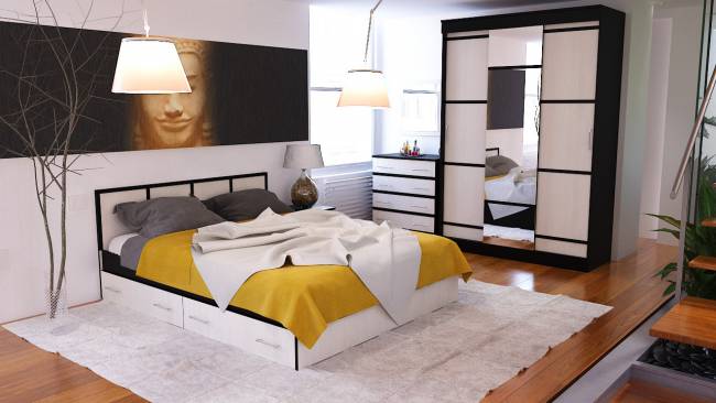 Сакура Комод с зеркалом цвет венге/дуб лоредо