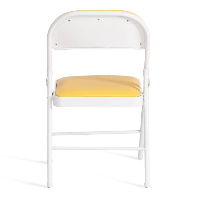 Стул складной Фолдер/Folder (мод.3022G) каркас: металл, сиденье/спинка: экокожа, 46.5х47.5х79см, желтый/белый  (Комплект из 6 шт.) желтый, белый каркас: металл, сиденье/спинка: экокожа