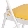 Стул складной Фолдер/Folder (мод.3022G) каркас: металл, сиденье/спинка: экокожа, 46.5х47.5х79см, желтый/белый  (Комплект из 6 шт.) желтый, белый каркас: металл, сиденье/спинка: экокожа