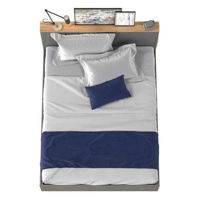 Двуспальная кровать Остин 1600 с ортопедическим основанием цвет серый графит/дуб крафт золотой Двуспальная кровать Остин 1600 с ортопедическим основанием цвет серый графит/дуб крафт золотой