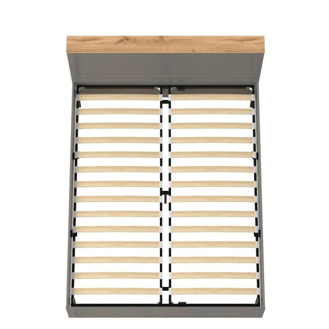 Двуспальная кровать Остин 1600 с ортопедическим основанием цвет серый графит/дуб крафт золотой Двуспальная кровать Остин 1600 с ортопедическим основанием цвет серый графит/дуб крафт золотой