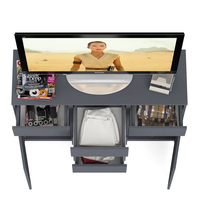 Комод с ящиками и дверками Мори МК1200.4 цвет графит