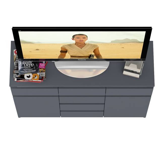 Комод с ящиками и дверками Мори МК1200.4 цвет графит