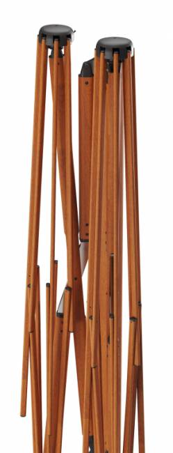 Зонт профессиональный двухкупольный 3.5х7.5 м Galaxia Dual T Timber имитация ироко, слоновая кость 3500х7500 мм