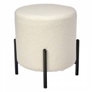 Стул-пуф Otis белый, искусственный мех