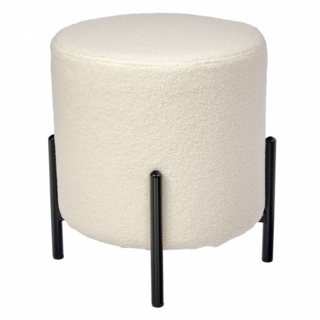 Стул-пуф Otis белый, искусственный мех