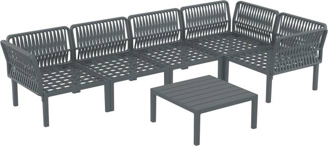 Комплект пластиковой мебели Portofino Lounge Corner темно-серый, светло-коричневый