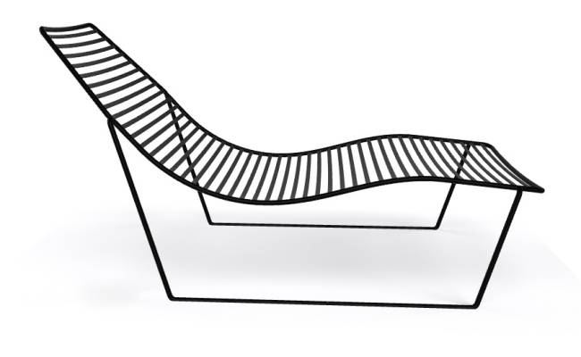 Шезлонг-лежак металлический Link Lounge черный 1530х710х820 мм