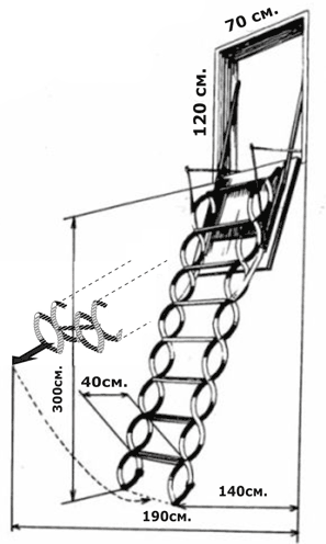 Чердачная лестница Nozycowe Verticale