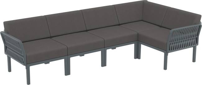 Комплект пластиковой мебели Portofino Lounge Corner темно-серый, темно-серый