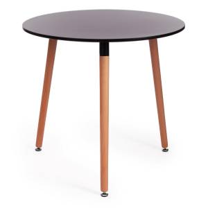 Стол обеденный Марс/Mars (мод.T1004) МДФ/дерево, черный/натуральный, 80х80х75см Black (черный)/ Natural (натуральный) МДФ/дерево