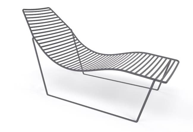 Шезлонг-лежак металлический Link Lounge серый 1530х710х820 мм