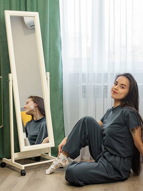 Зеркало напольное В 27Н слоновая кость 137 см х 42,5 см