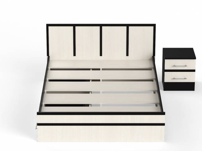 Кровать с ящиками 1400 с тумбой Сакура цвет венге/дуб лоредо Кровать с ящиками 1400 с тумбой Сакура цвет венге/дуб лоредо