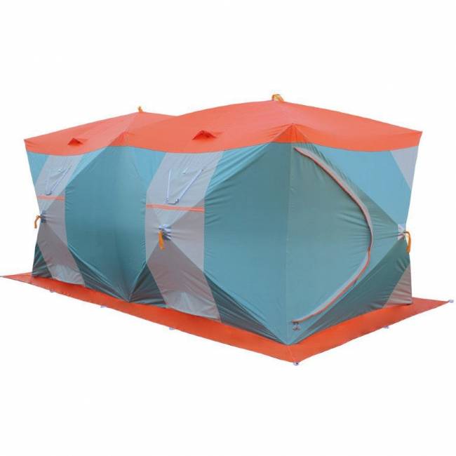 Палатка для зимней рыбалки Митек Нельма Куб-4 Люкс Профи (двухслойная, серебрянка)