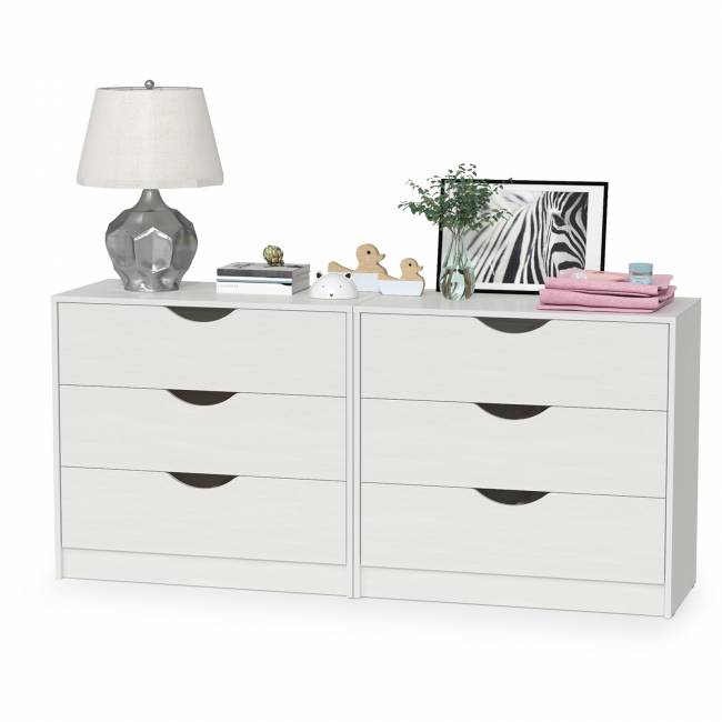 Два комода три ящика Уна цвет белый Два комода три ящика Уна цвет белый