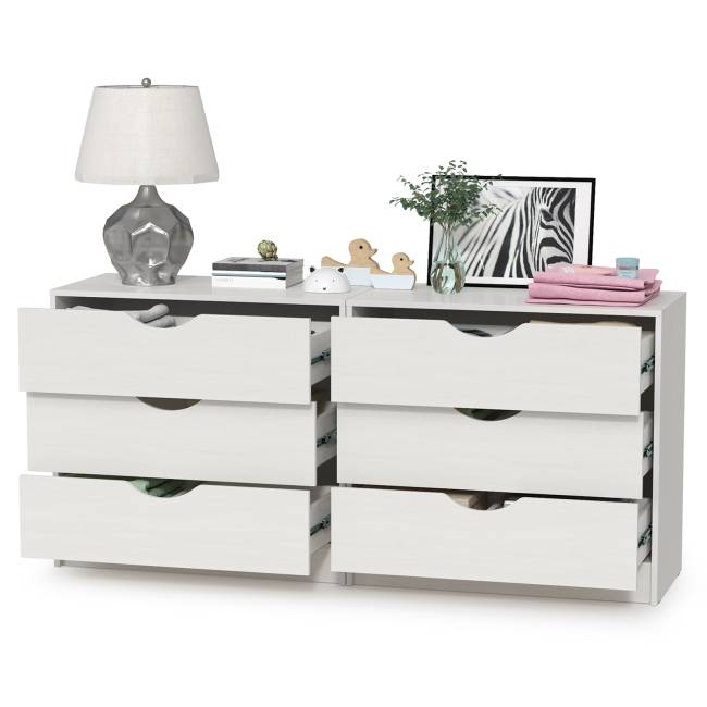 Два комода три ящика Уна цвет белый Два комода три ящика Уна цвет белый