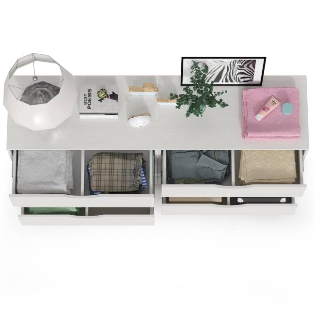 Два комода три ящика Уна цвет белый Два комода три ящика Уна цвет белый