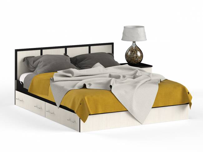 Кровать с ящиками 1600 с тумбой Сакура цвет венге/дуб лоредо Кровать с ящиками 1600 с тумбой Сакура цвет венге/дуб лоредо