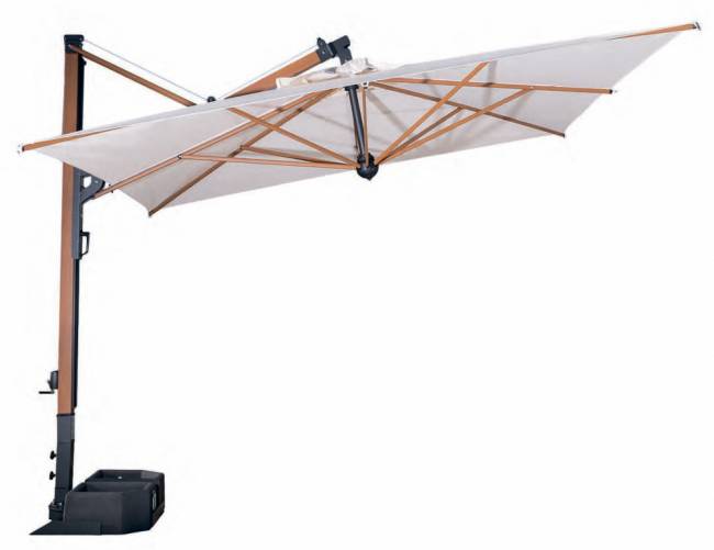 Зонт профессиональный 3х4 м Galileo Wood имитация ироко, слоновая кость 3000х4000 мм
