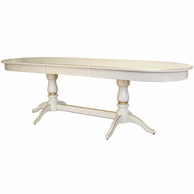 Стол обеденный Тарун 5 раздвижной слоновая кость/золото 190/250*84