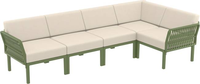 Комплект пластиковой мебели Portofino Lounge Corner оливковый, бежевый