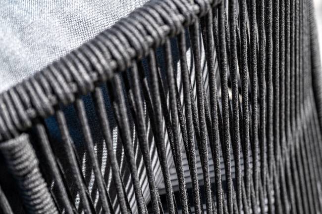 "Милан" лаунж-зона 4-местная плетеная из роупа (веревки), каркас алюминиевый темно-серый, роуп темно-серый "Милан" лаунж-зона 4-местная плетеная из роупа (веревки), каркас алюминиевый темно-серый, роуп темно-серый