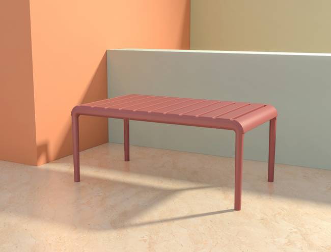 Столик пластиковый журнальный Paris Lounge Table марсала 900х500х400 мм