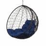 Подвесное кресло "Kokos Black BS" синяя подушка
