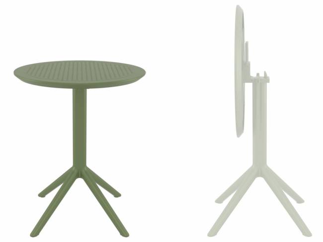 Стол пластиковый складной Sky Folding Table 60 оливковый 600х740 мм