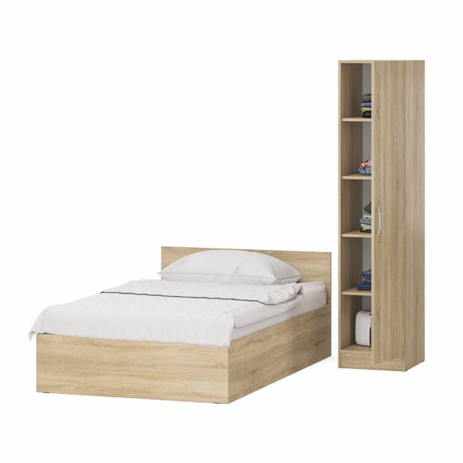 Кровать односпальная 1200 с пеналом Стандарт цвет дуб сонома Кровать односпальная 1200 с пеналом Стандарт цвет дуб сонома