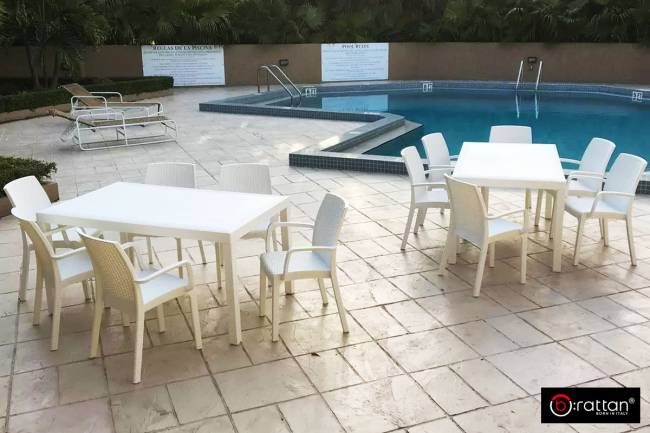 Стул B:rattan ИНДИАНА / INDIANA с подлокотниками, белый