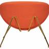 Кресло дизайнерское DOBRIN EMILY, оранжевая ткань AF, золотое основание