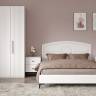 3-х дверный шкаф с кроватью на 1600 Валенсия и двумя тумбочками цвет белый шагрень