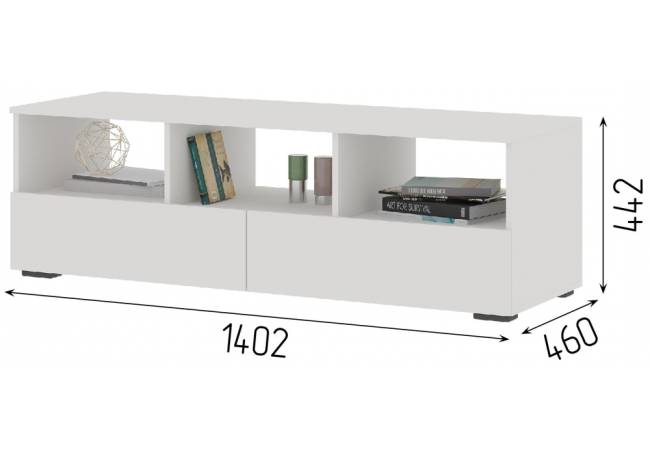 ТВ-тумба Элла ТБ 02 белый / белый