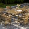 "Амароне" обеденная группа из искусственного ротанга на 6 персон, цвет соломенный