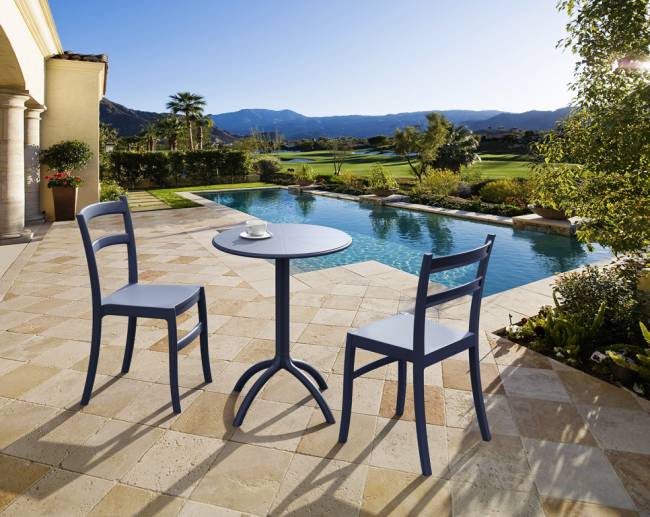 Стол пластиковый Octopus темно-серый Ø600х750 мм