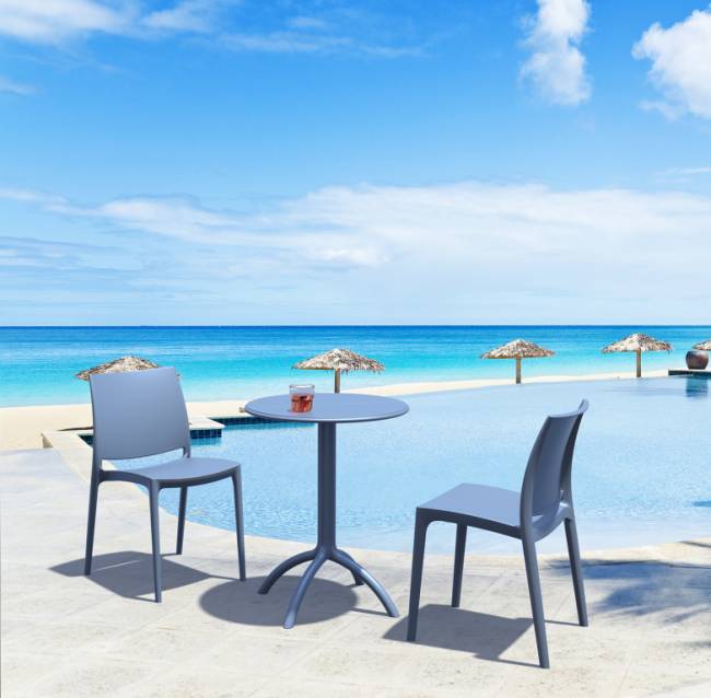 Стол пластиковый Octopus темно-серый Ø600х750 мм