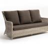 "Гляссе" диван трехместный из искусственного ротанга, цвет бежевый