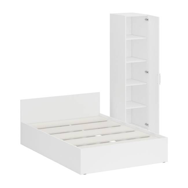 Кровать белая двуспальная 1400 с пеналом Стандарт цвет белый Кровать белая двуспальная 1400 с пеналом Стандарт цвет белый