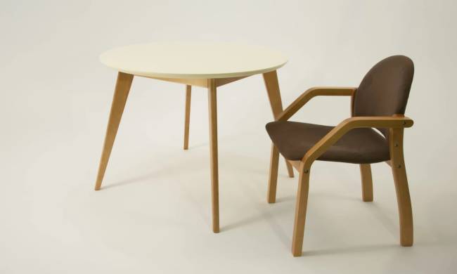 Стол Сканди К 100, Натуральное дерево/Слоновая кость