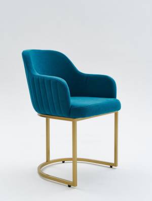 Стул Amely Denim / Gold 2