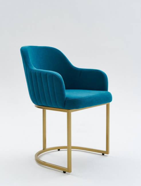 Стул Amely Denim / Gold 2