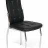 Стул Эльфо/Elfo (мод.35) металл/экокожа, 45х53х100х47см, хром/черный (Комплект из 4 шт.) хром/черный металл/экокожа