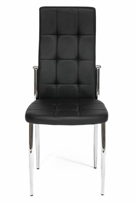 Стул Эльфо/Elfo (мод.35) металл/экокожа, 45х53х100х47см, хром/черный (Комплект из 4 шт.) хром/черный металл/экокожа