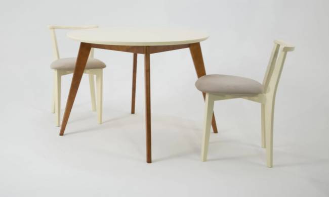 Стол Сканди К 90, Орех/Слоновая кость Стол Сканди К 90, Орех/Слоновая кость